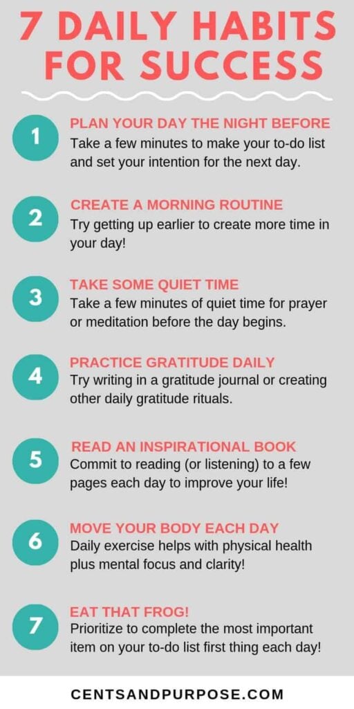 Infographic with 7 success tips 