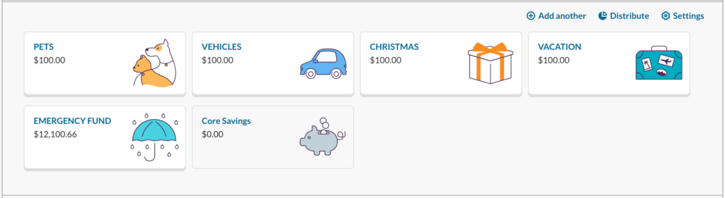 Image of buckets in high-yield savings account