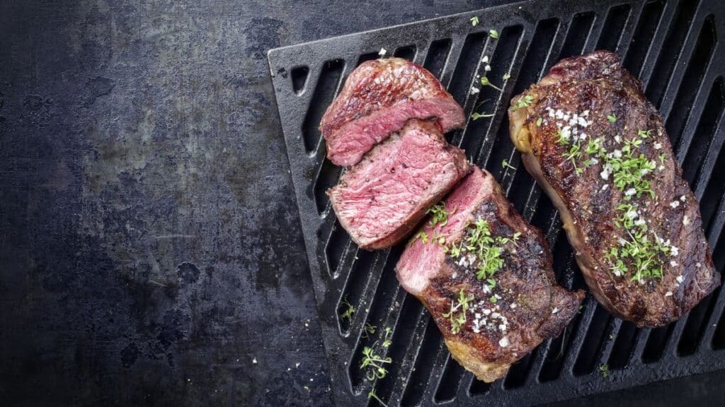 Roasts of Kobe beef being cut