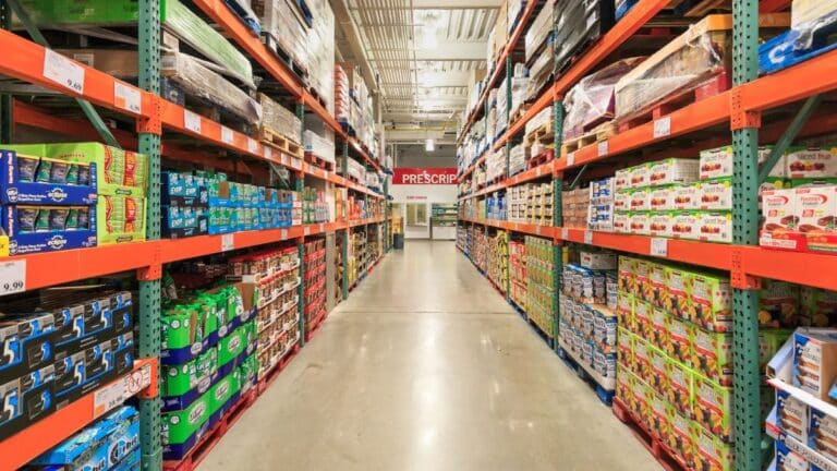 Aisle inside Costco store
