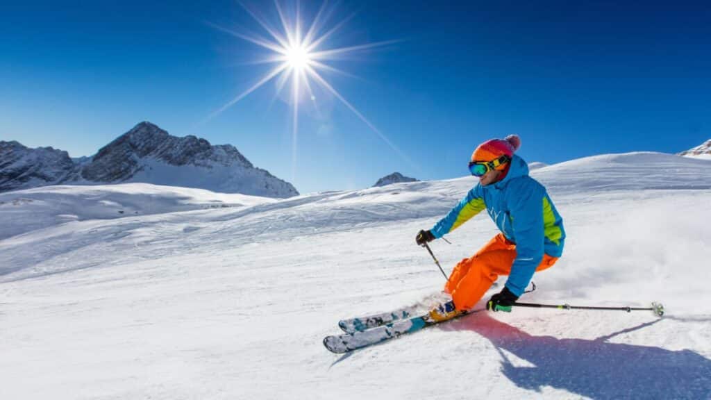 Person skiing down a mountain