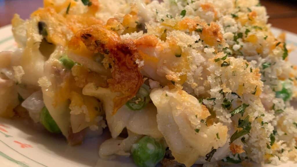 Dish of tuna casserole
