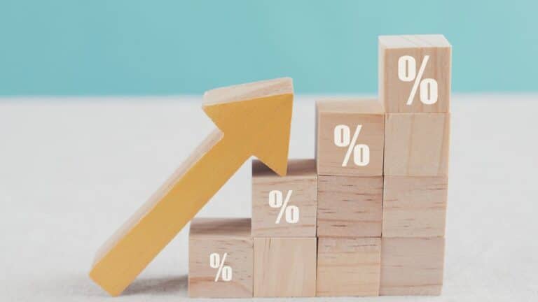 Blocks setup to increase in height with a arrow pointing up