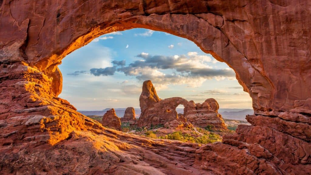 Rock arch at Arches national park in Utah