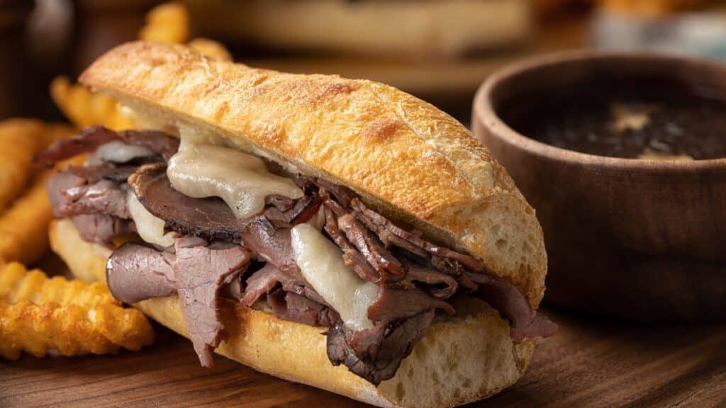 French dip sandwich and au jus
