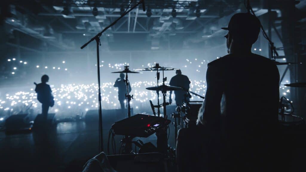 Band performing in concert