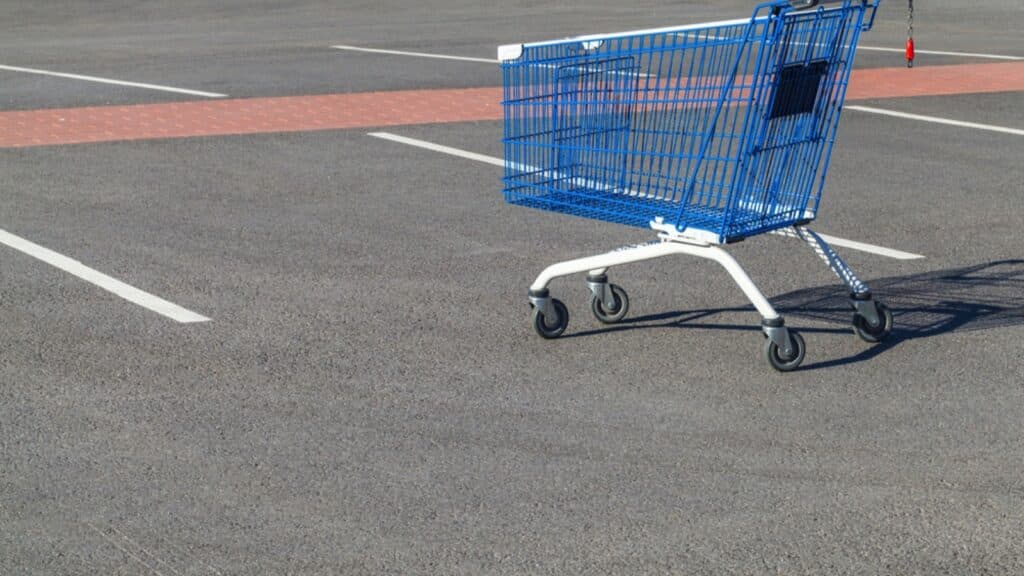 Shopping cart in parking