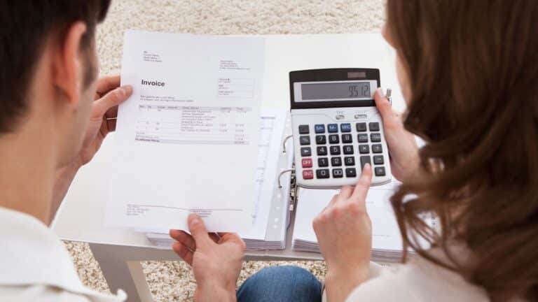 Couple working on their budget together