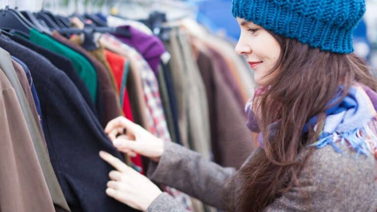 Woman shopping at a thrift store