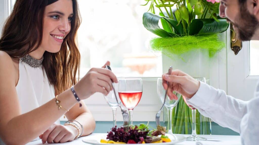 Couple dining out at a restaurant