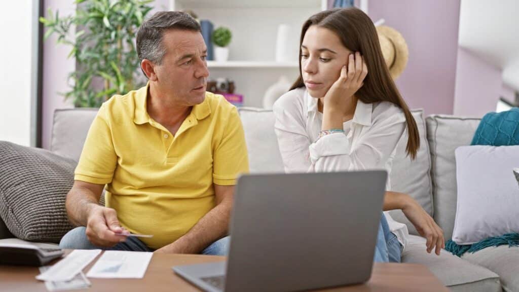 Couple preparing their budget together