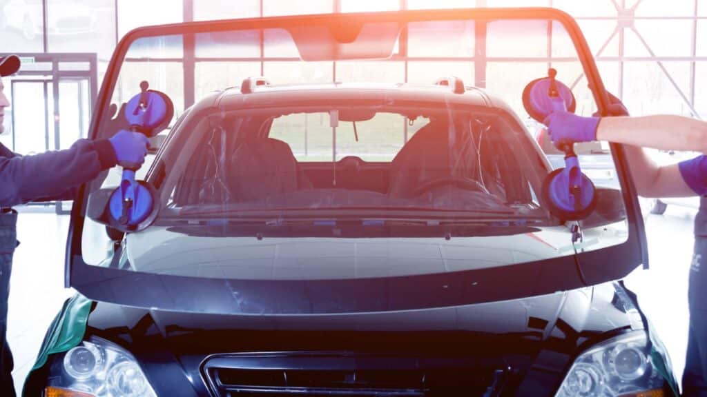 Car windshield getting replaced