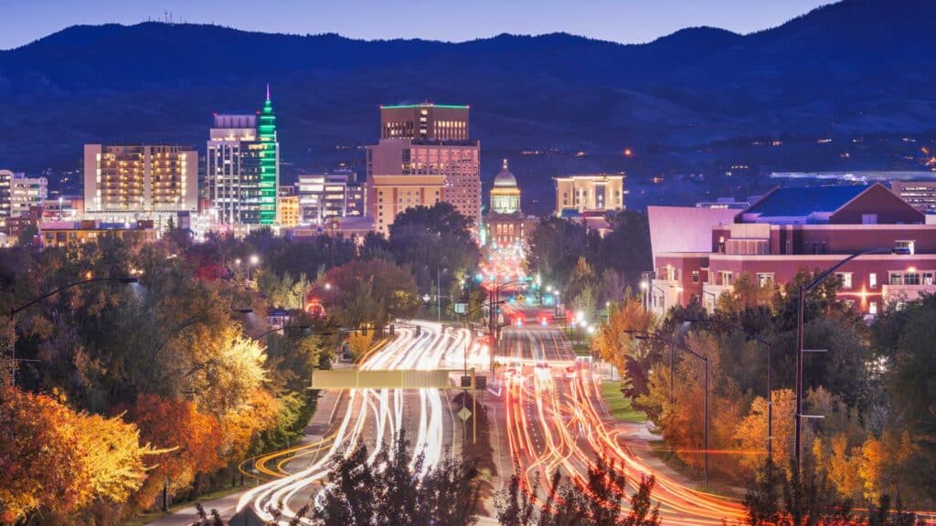 Evening view of Boise Idaho