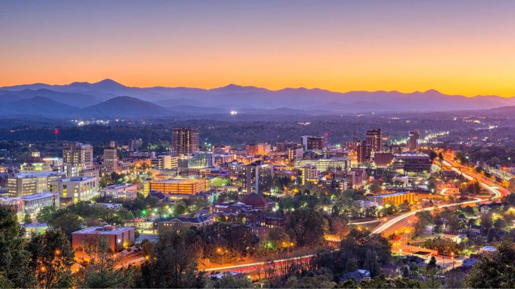 Skyline view of Asheville, North Carolina