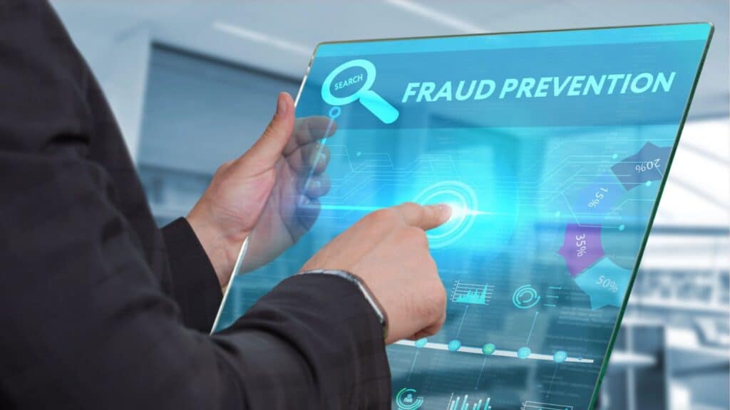 Person looking at fraud detection software
