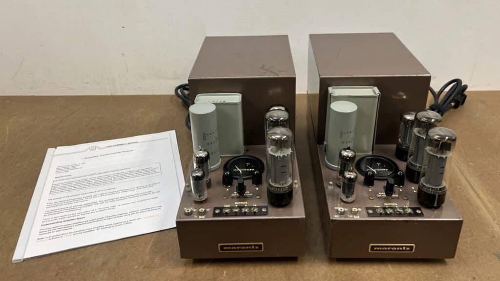 Vintage Morantz tube amplifier on table