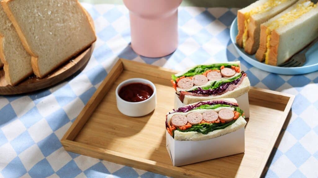 Asian inspired picnic on a blanket