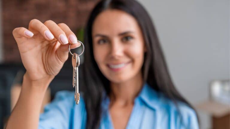 Woman holding keys