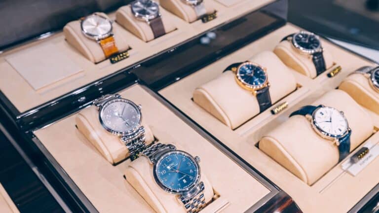 Jewelry case filled with watches