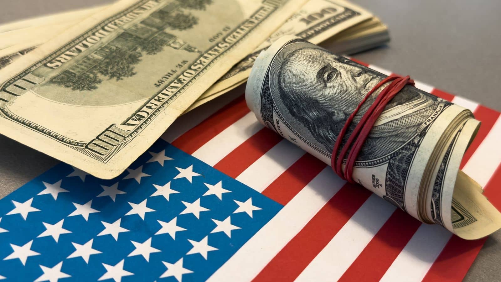 Cash with an American flag