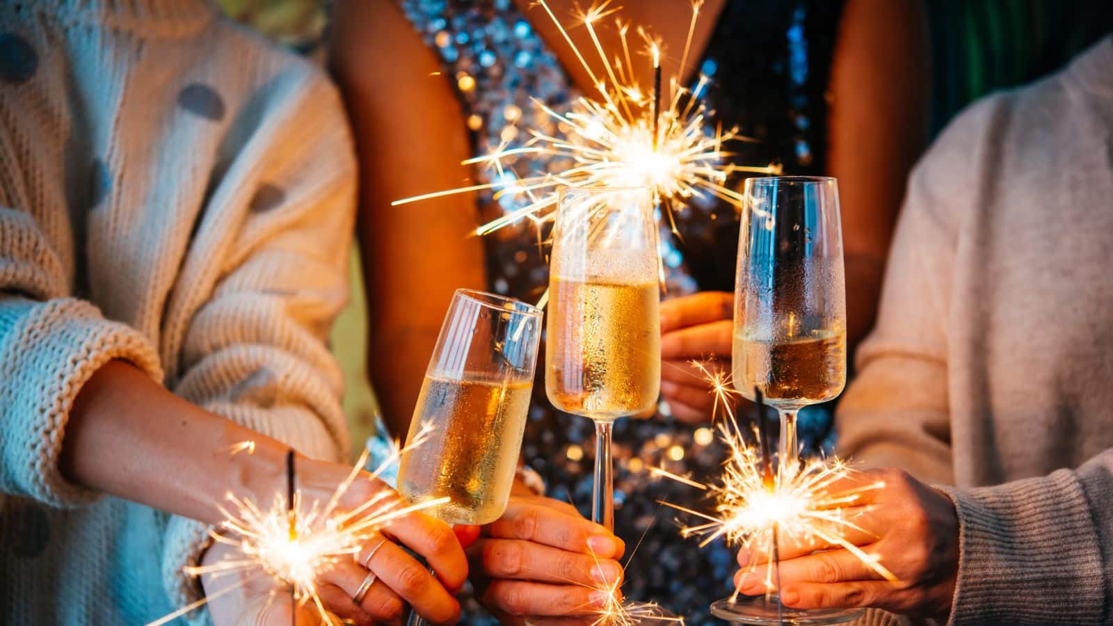 Champagne toast on New Year's Eve