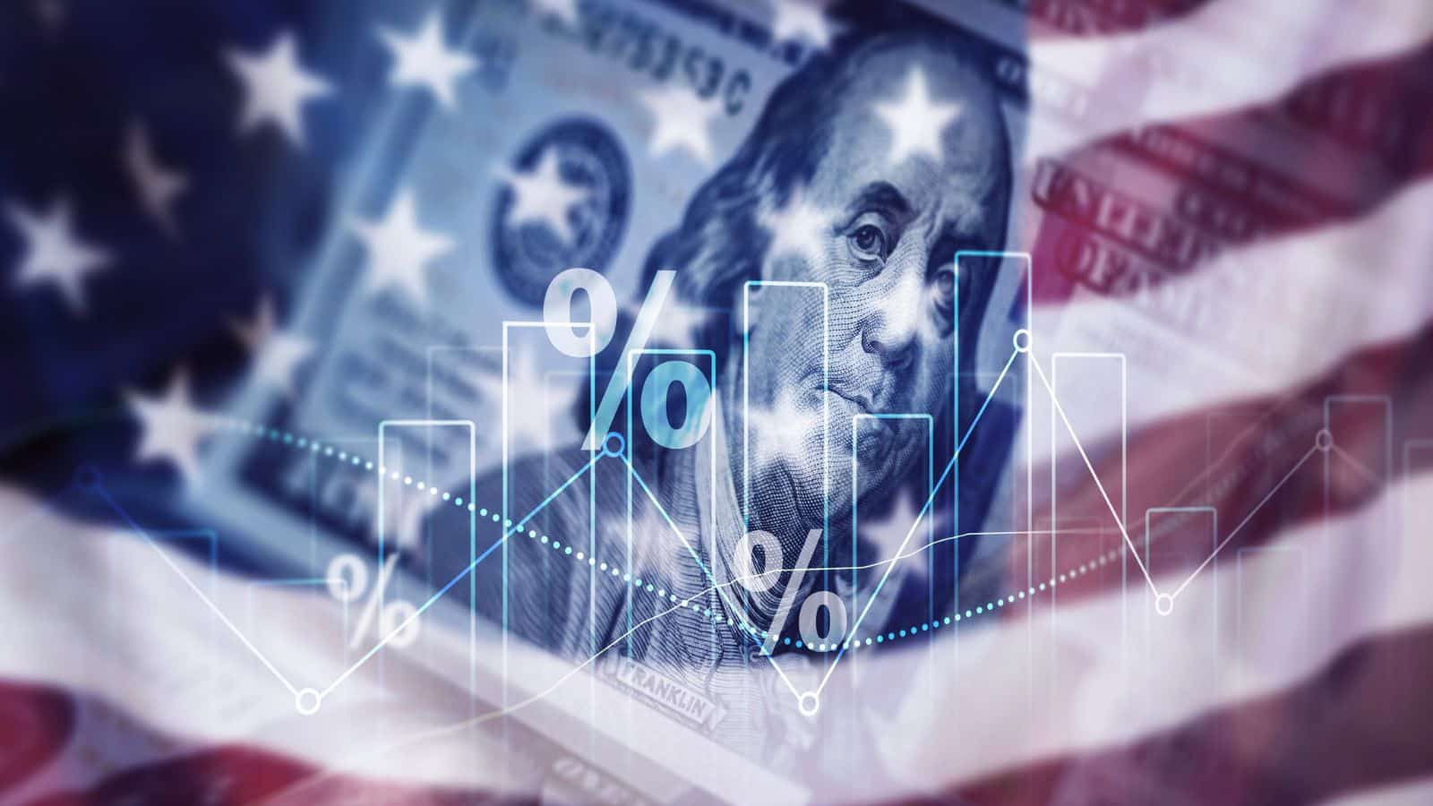 American flag with money