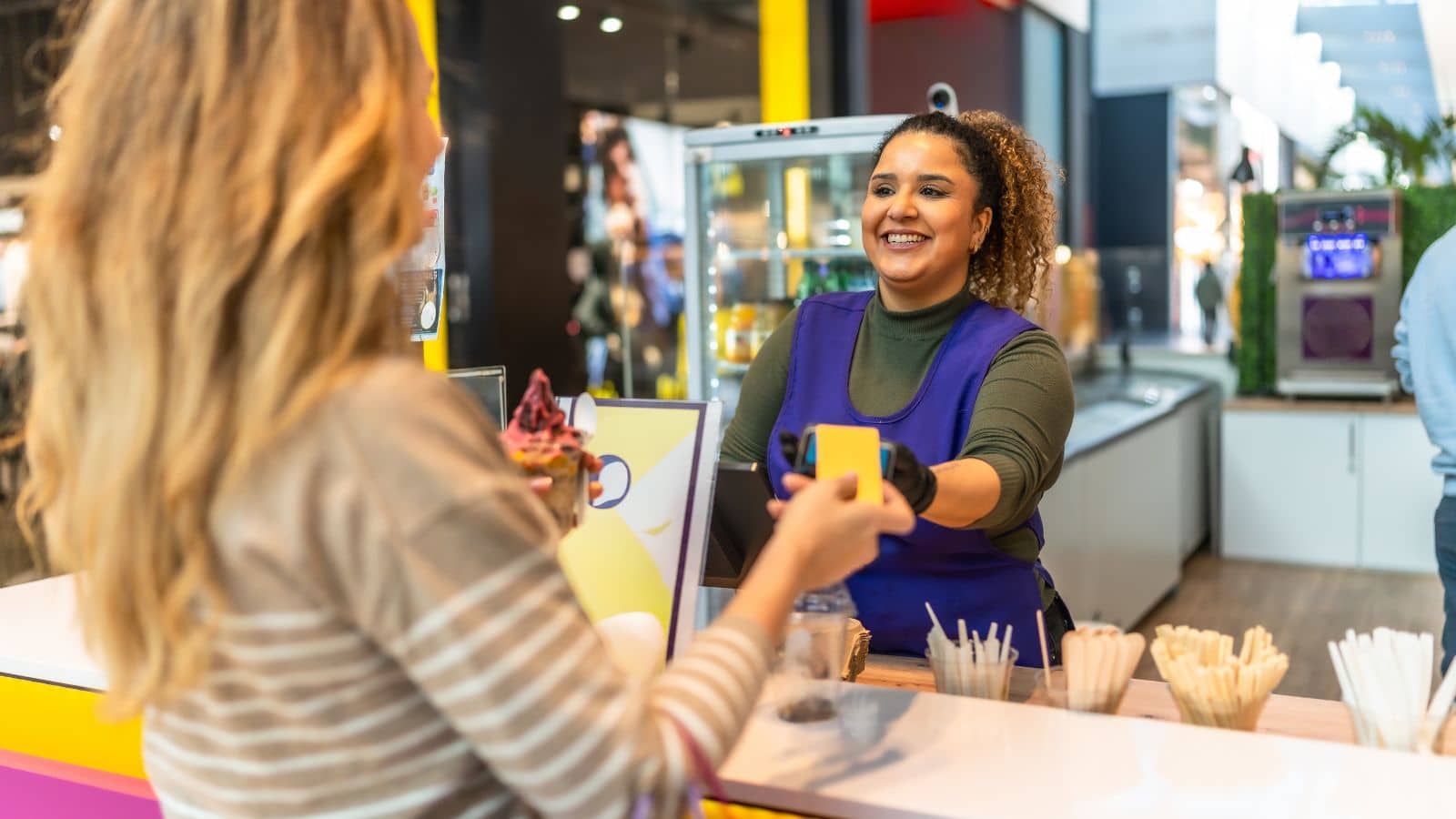 Woman making a purchase with her credit card