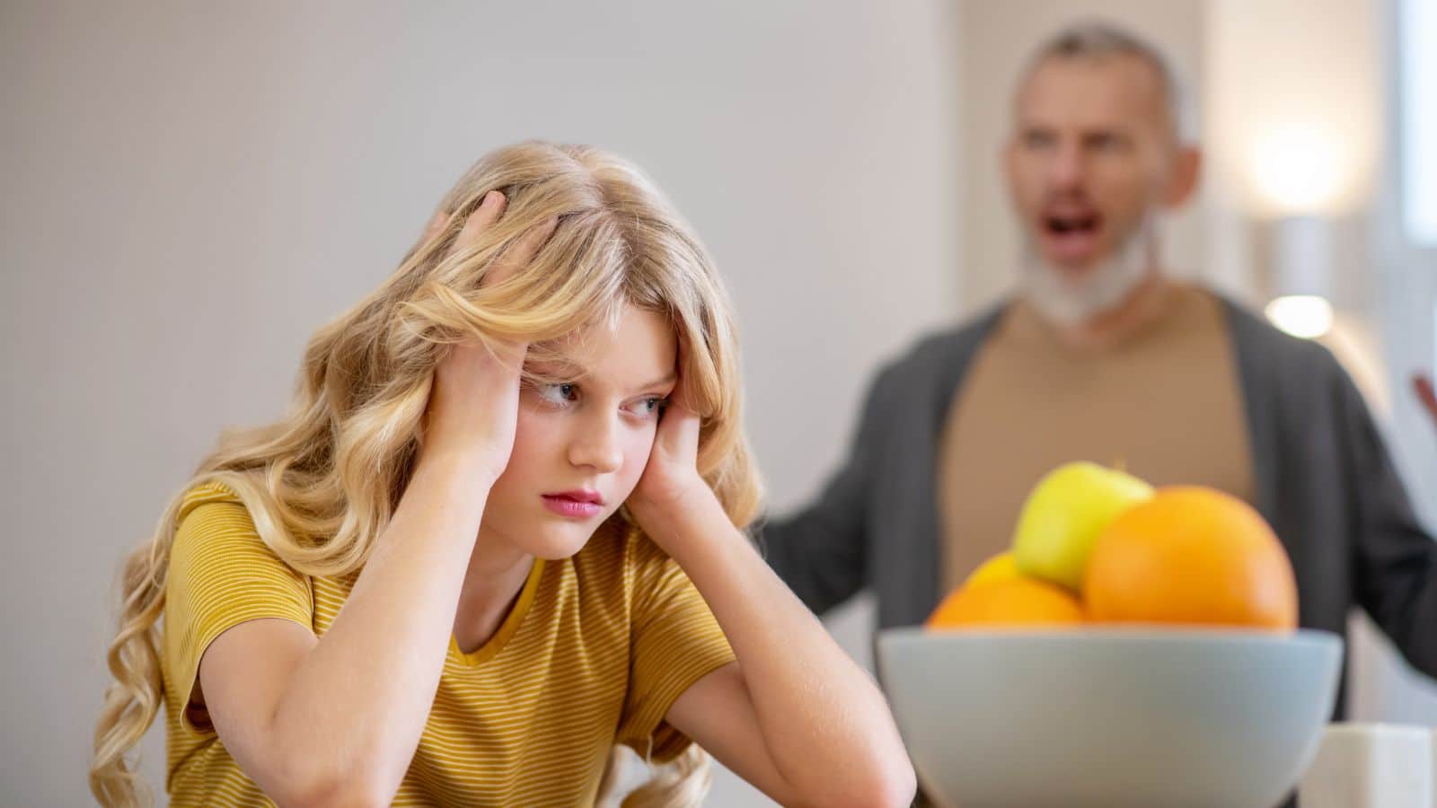 Dad yelling at teenage daughter