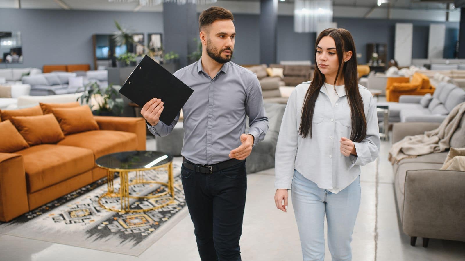 Woman shopping at a furniture store
