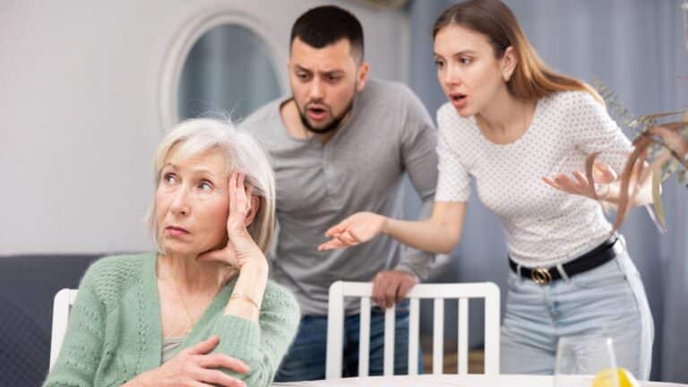 Couple arguing with mother-in-law