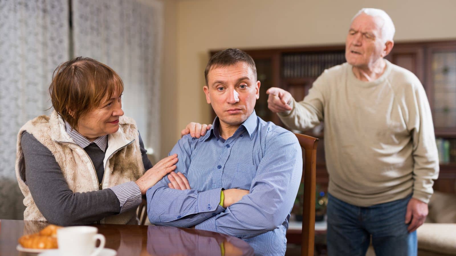 Adult son upset with his parents