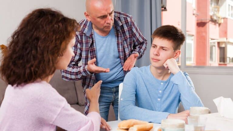 Parents arguing with teenage son