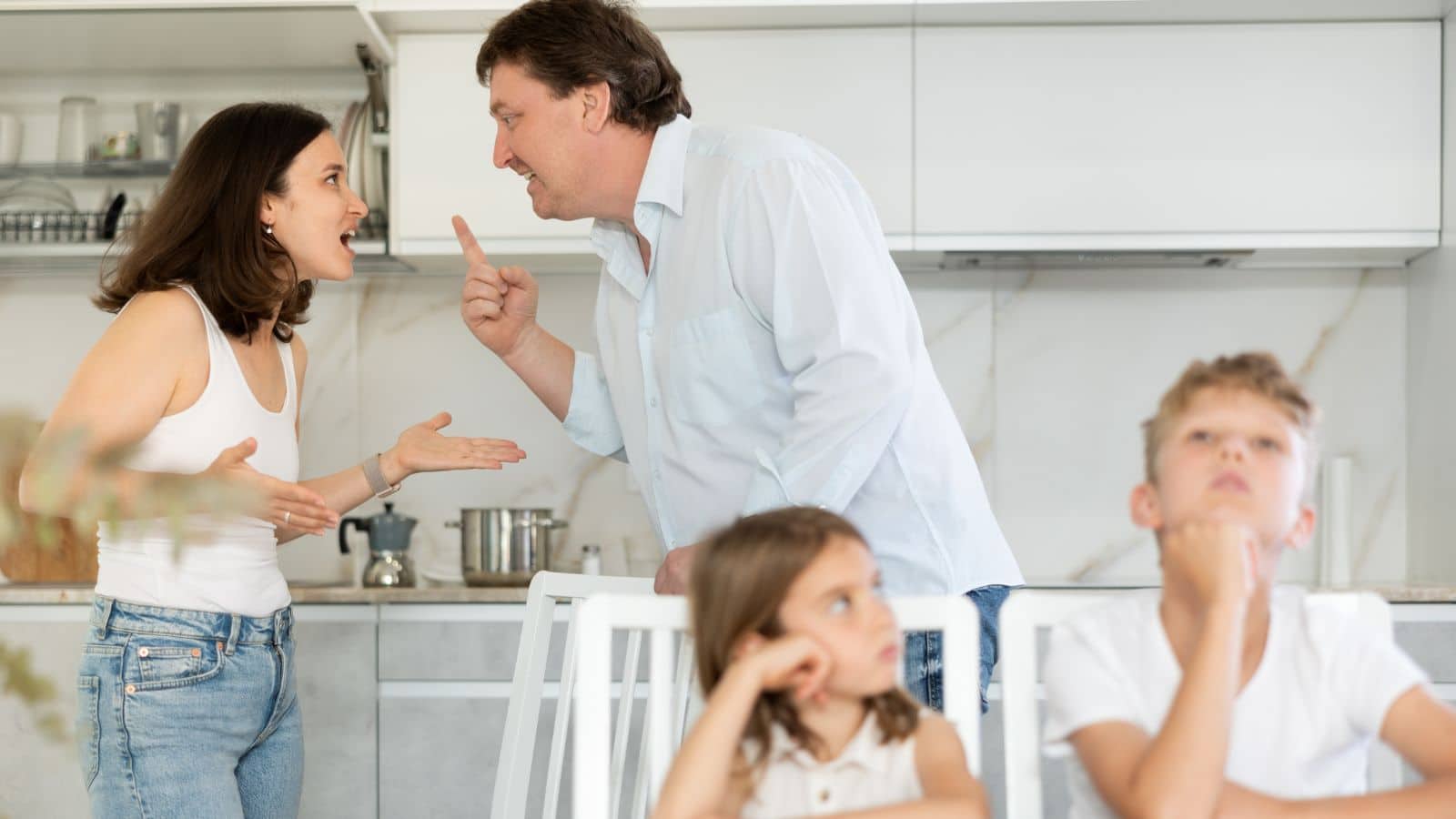 Kids listening while their parents argue