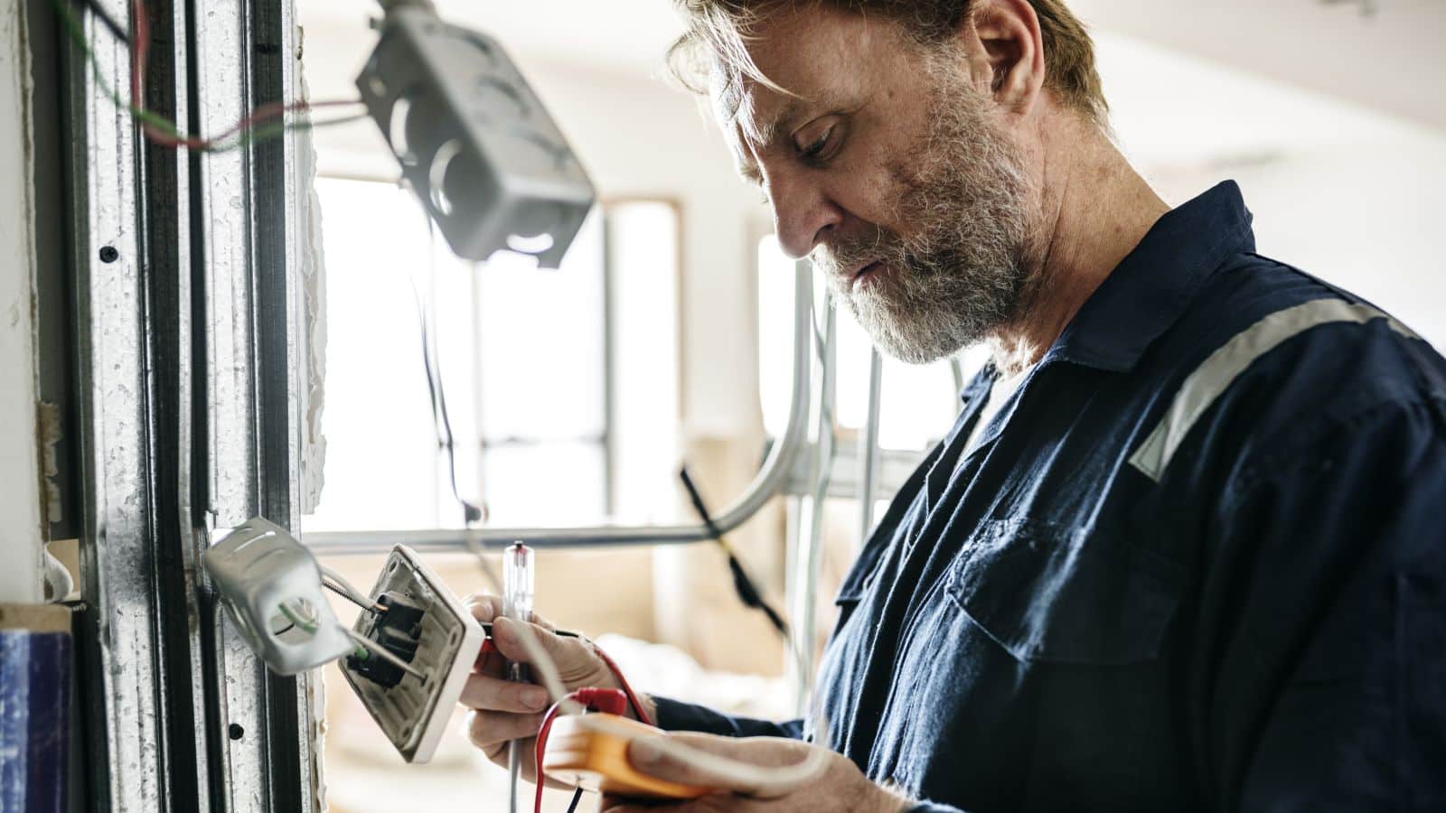 Man doing electrical work